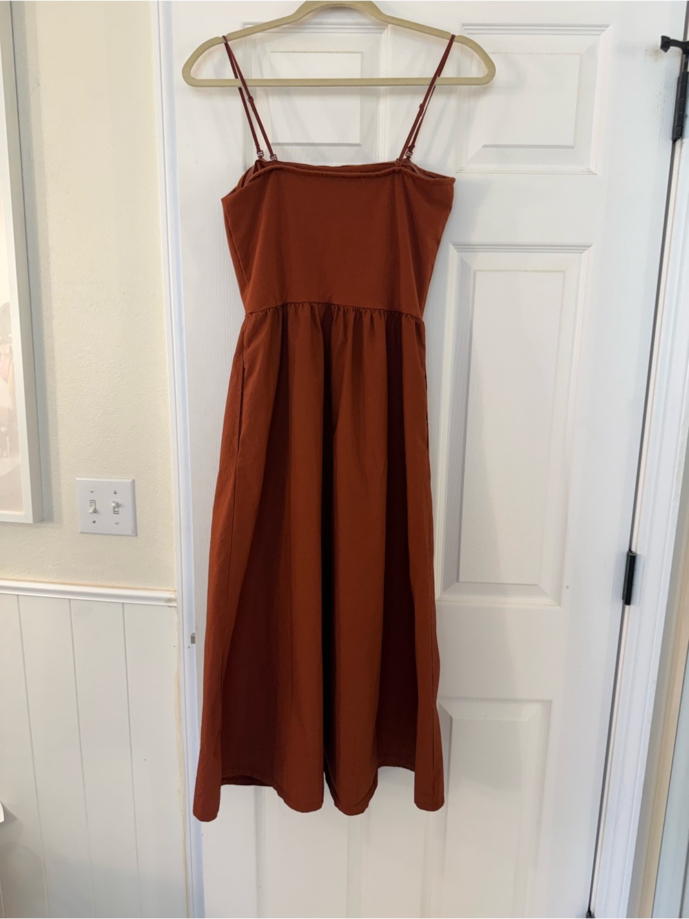 GAP Women’s Rust Brown Spaghetti Strap Midi Dress - Picture 4 of 4